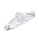 Lab Grown Diamond Promise Ring With Twisted Shank Lab - ( EF-VS ) - Rosec Jewels
