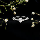 Lab Grown Diamond Promise Ring With Twisted Shank Lab - ( EF-VS ) - Rosec Jewels