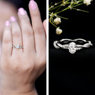 Lab Grown Diamond Promise Ring With Twisted Shank Lab - ( EF-VS ) - Rosec Jewels