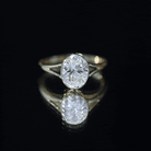 2 Carat Bezel Set Oval Lab Created Diamond Solitaire Ring with IGI Certificate Lab - ( E-VS1 ) - Rosec Jewels