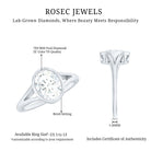 Rosec Jewels-Bezel Set Oval Lab Created Diamond Solitaire Ring For Women