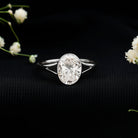 2 Carat Bezel Set Oval Lab Created Diamond Solitaire Ring with IGI Certificate Lab - ( E-VS1 ) - Rosec Jewels
