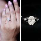 2 Carat Bezel Set Oval Lab Created Diamond Solitaire Ring with IGI Certificate Lab - ( E-VS1 ) - Rosec Jewels