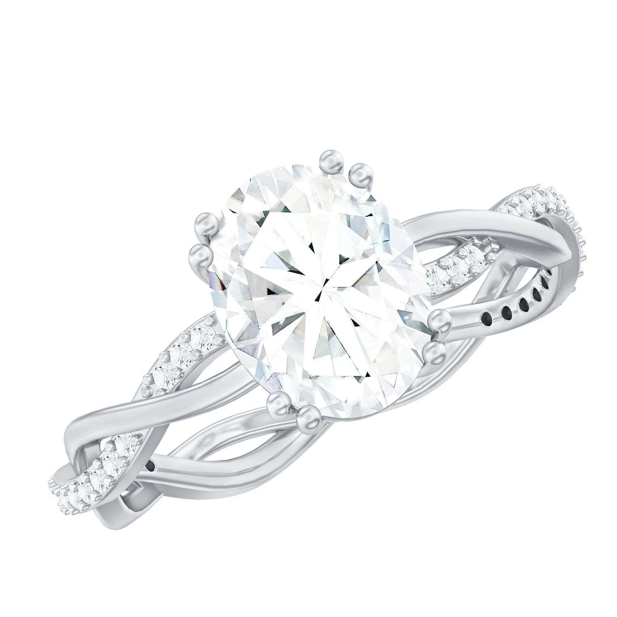 Rosec Jewels-7X9 mm Lab Grown Diamond Oblong Engagement Ring