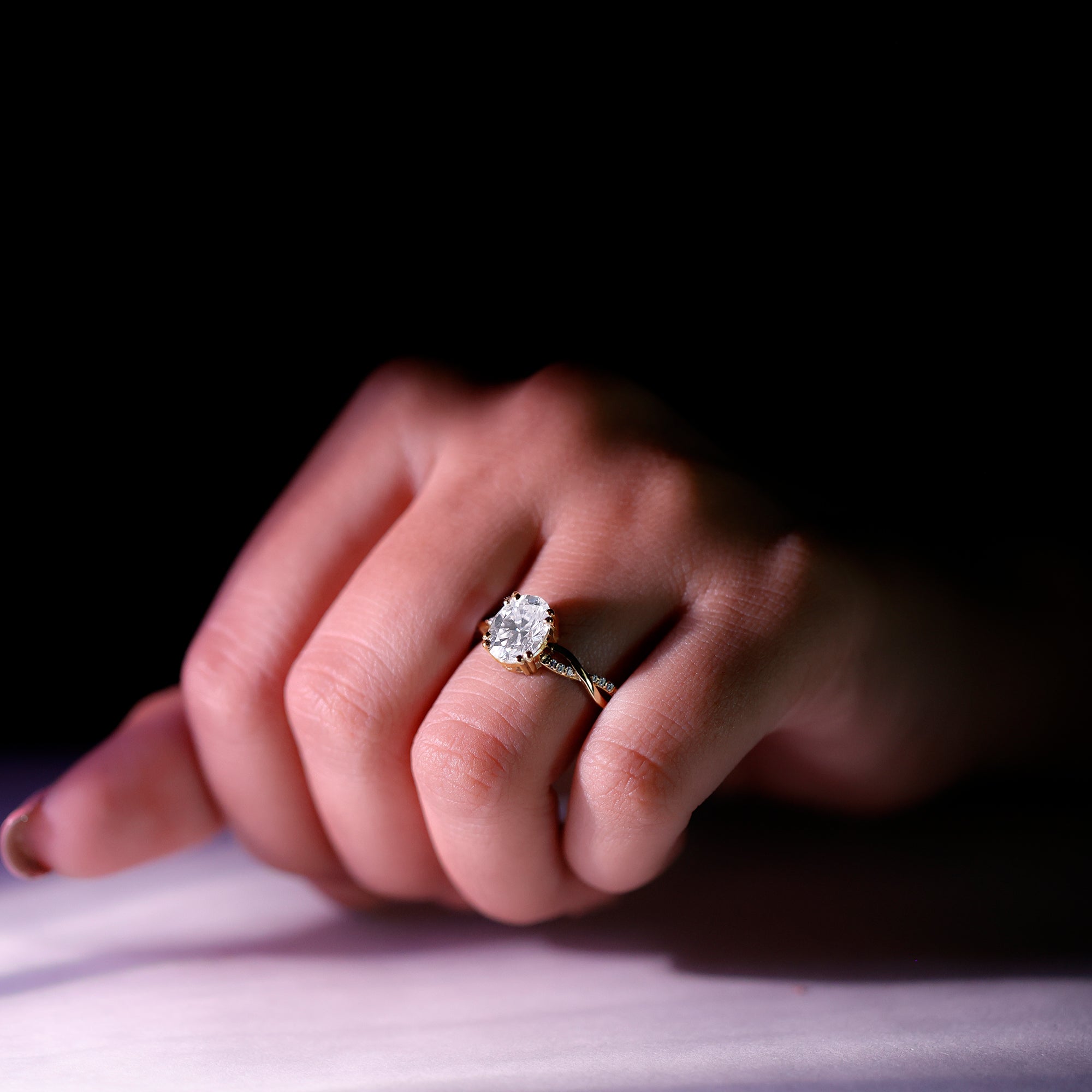 Rosec Jewels-7X9 mm Lab Grown Diamond Oblong Engagement Ring