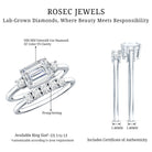 Lab Diamond Emerald Cut Engagement Ring With Band Lab - ( EF-VS ) - Rosec Jewels