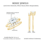 Rosec Jewels-Lab Diamond Emerald Cut Engagement Ring With Band