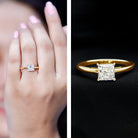1.2 Carat Certified Lab Grown Diamond Square Cut Engagement Ring Lab - ( EF-VS ) - Rosec Jewels
