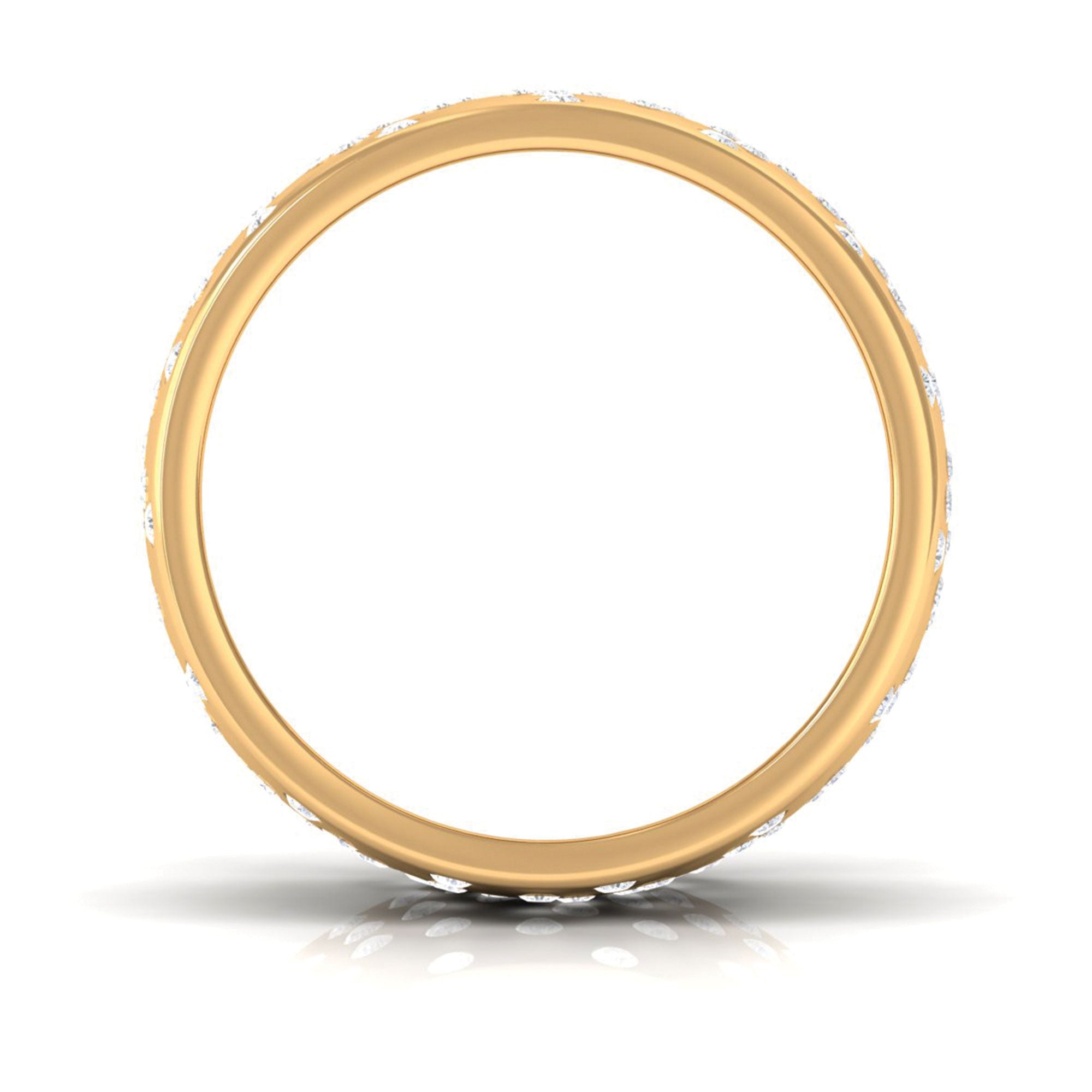 Certified Lab Grown Diamond Wedding Band in Flush Setting Lab - ( EF-VS ) - Rosec Jewels