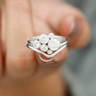 Rosec Jewels-Bezel Set Lab Created Diamond Cluster Wedding Ring Set