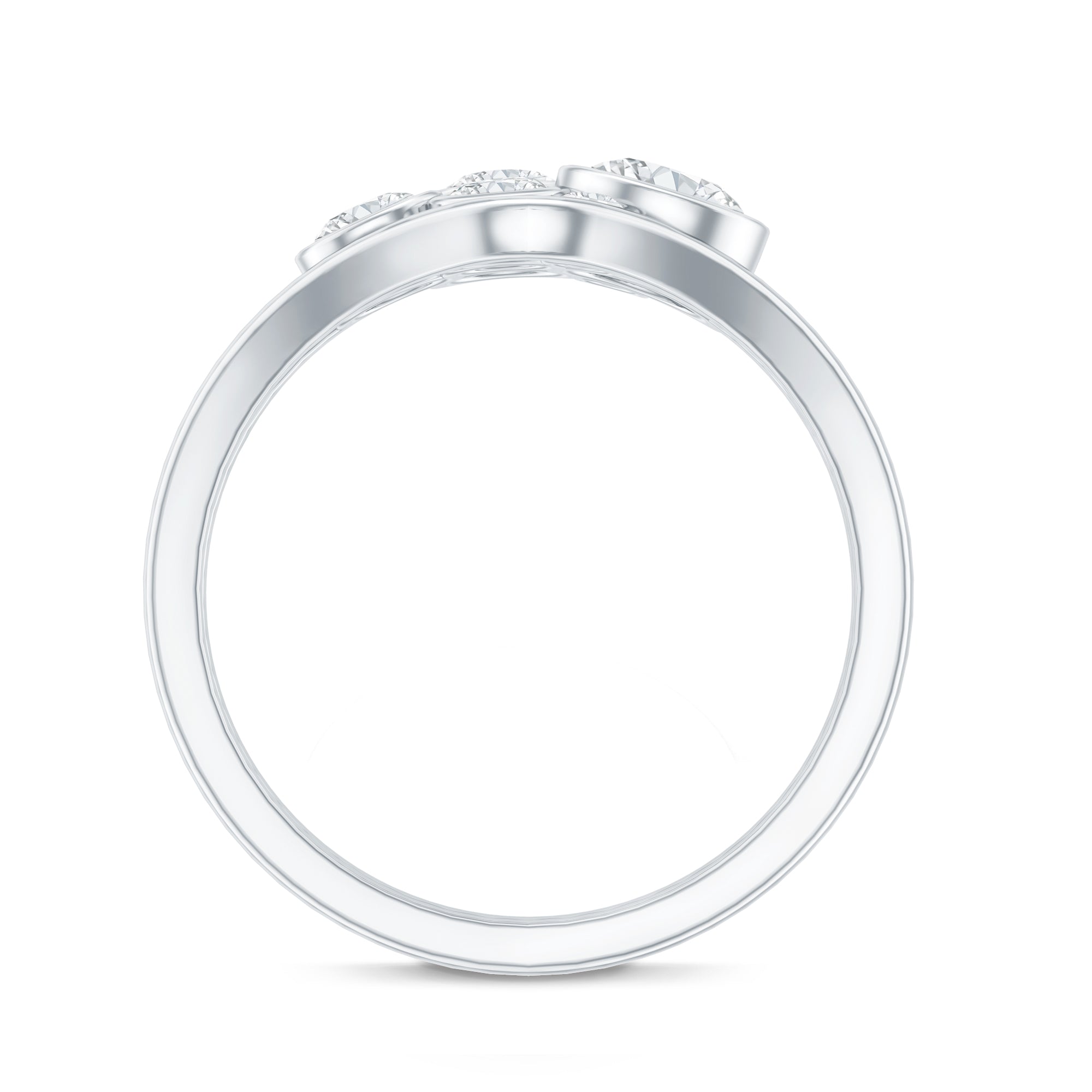Bezel Set Lab Created Diamond Cluster Wedding Ring Set Lab - ( EF-VS ) - Rosec Jewels