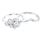 Bezel Set Lab Created Diamond Cluster Wedding Ring Set Lab - ( EF-VS ) - Rosec Jewels