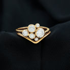 Rosec Jewels-Bezel Set Lab Created Diamond Cluster Wedding Ring Set