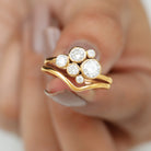 Rosec Jewels-Bezel Set Lab Created Diamond Cluster Wedding Ring Set