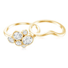 Bezel Set Lab Created Diamond Cluster Wedding Ring Set Lab - ( EF-VS ) - Rosec Jewels