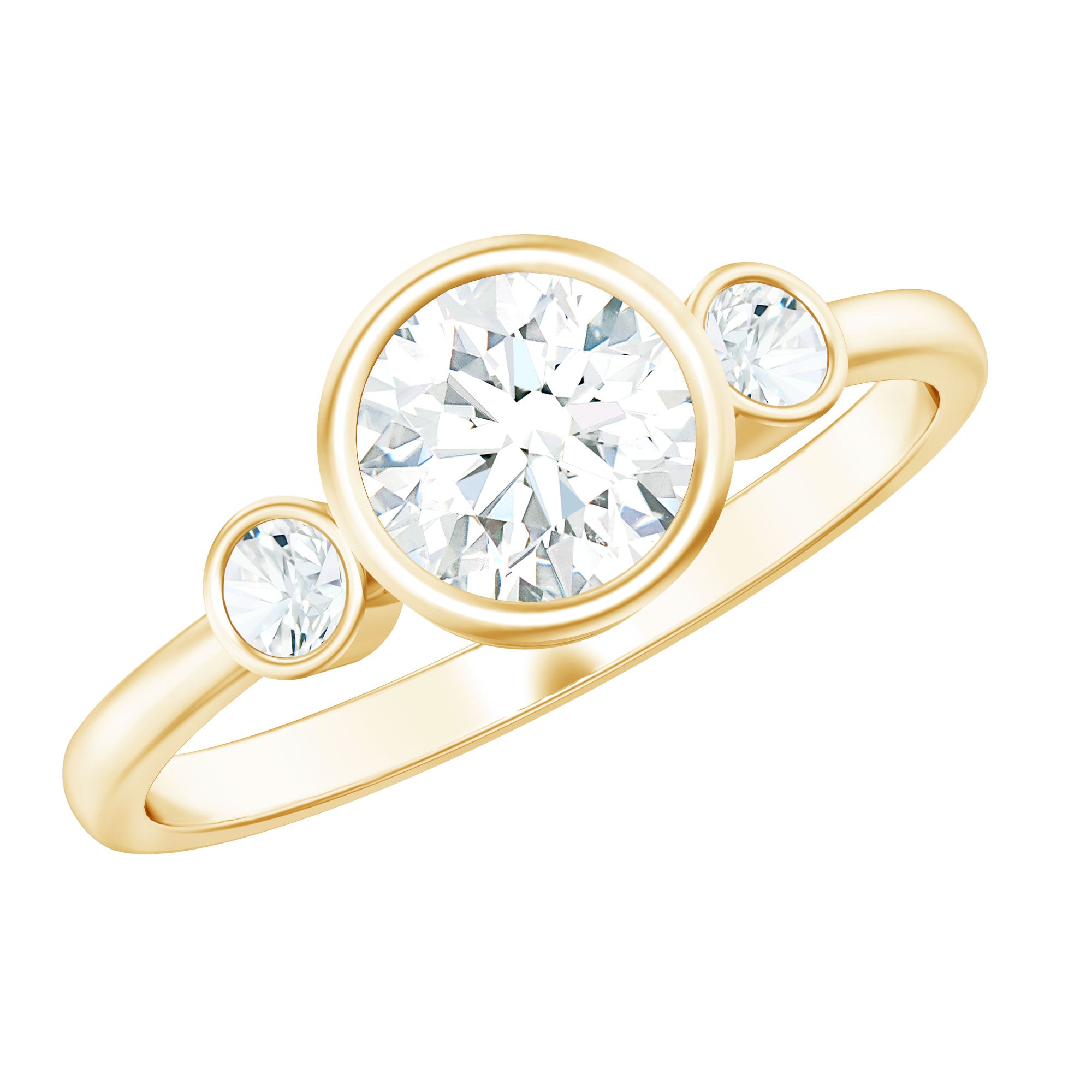 Rosec Jewels-Lab Created Diamond Bezel Set Engagement Ring for Her