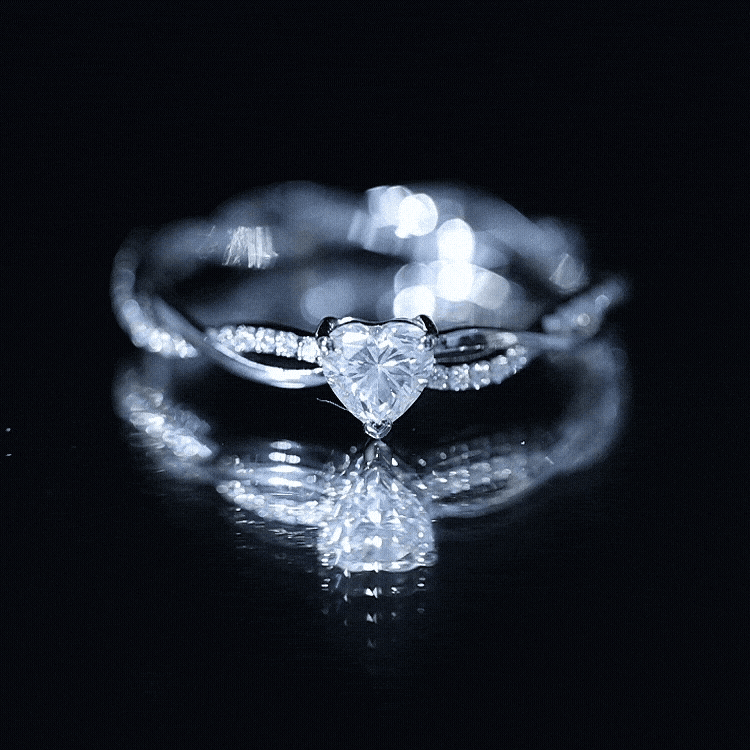 5 MM Heart Shaped Diamond Ring For Women Lab - ( EF-VS ) - Rosec Jewels
