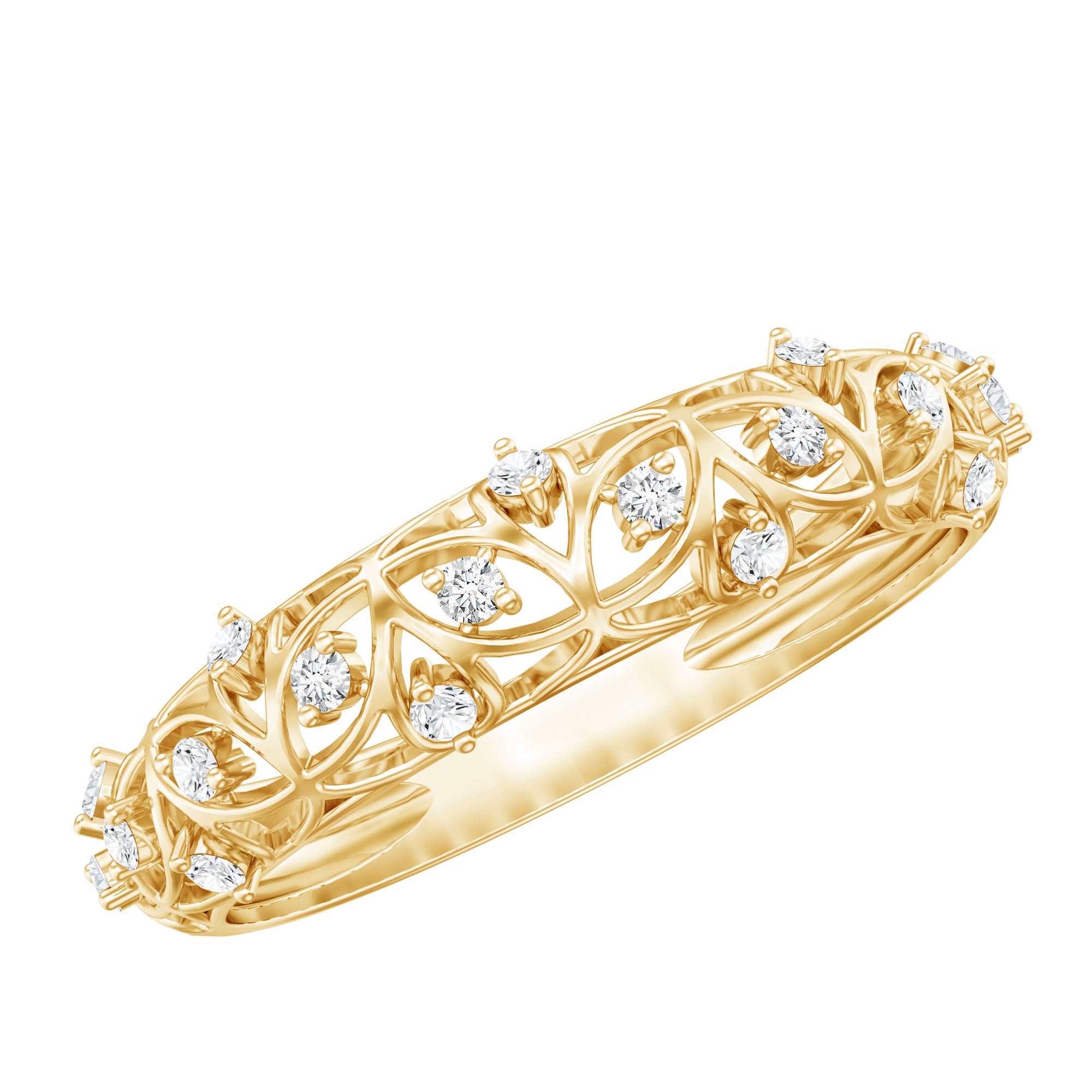 Designer Lab Grown Diamond Wedding Band For Women Lab - ( EF-VS ) - Rosec Jewels