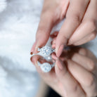 Rosec Jewels-Criss Cross Lab Grown Diamond Halo Engagement Ring For Women