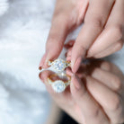 Rosec Jewels-Criss Cross Lab Grown Diamond Halo Engagement Ring For Women