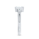 Emerald Cut Lab Diamond Engagement Ring With Split Shank Ring Lab - ( EF-VS ) - Rosec Jewels