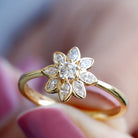 Rosec Jewels-Brilliant Cut Lab Grown Diamond Flower Cocktail Ring
