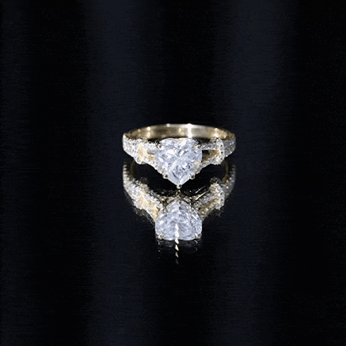 8 mm Lab Grown Diamond Heart Shape Engagement Ring Lab - ( EF-VS ) - Rosec Jewels