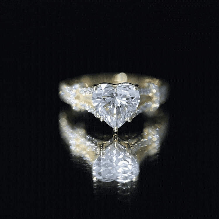 2 Carat Lab Grown Diamond Heart Shape Engagement Ring Lab - ( EF-VS ) - Rosec Jewels