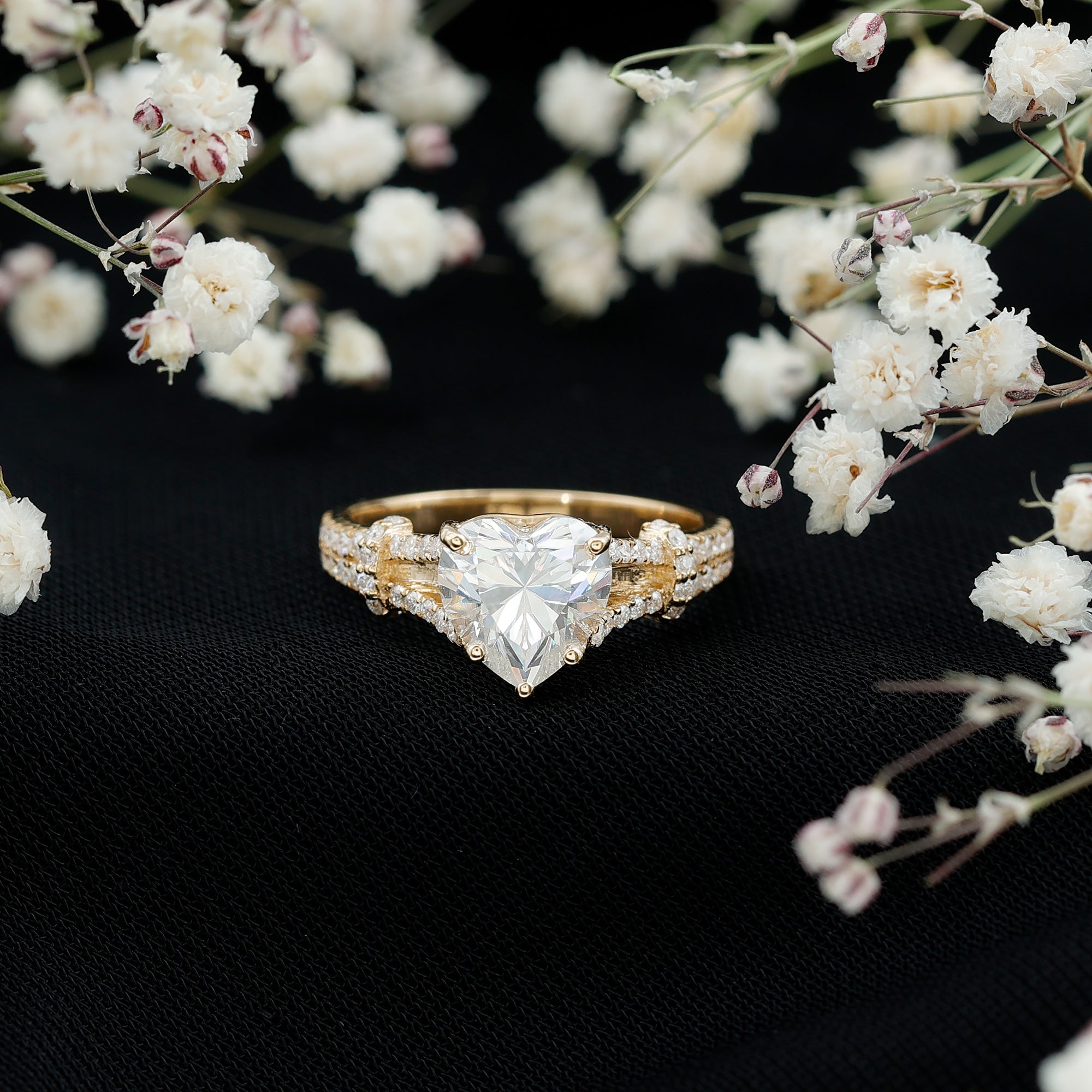 8 mm Lab Grown Diamond Heart Shape Engagement Ring Lab - ( EF-VS ) - Rosec Jewels