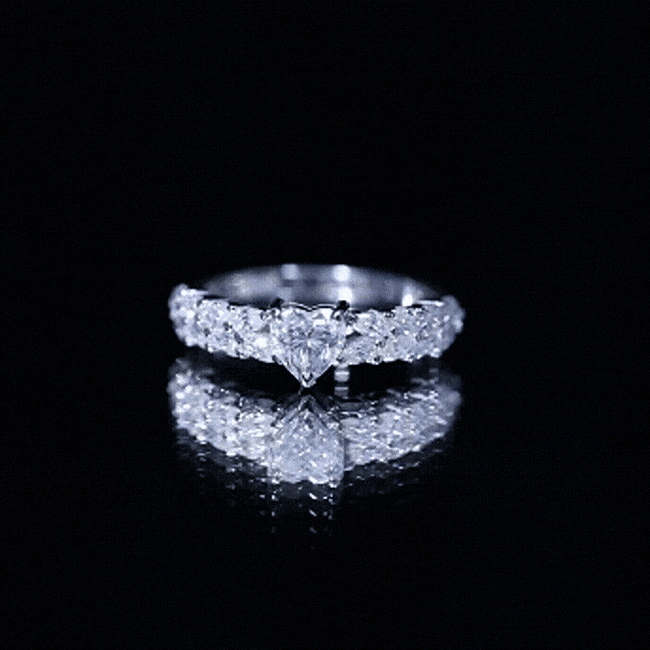 Brilliant Cut Lab Diamond Heart Shaped Promise Ring for Women Lab - ( EF-VS ) - Rosec Jewels