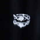 Lab Diamond Crossover Ring with Side Stones Lab - ( EF-VS ) - Rosec Jewels