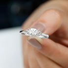 Rosec Jewels-Certified Cushion Cut Diamond Knot Promise Ring