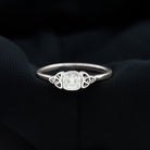 Rosec Jewels-Certified Cushion Cut Diamond Knot Promise Ring