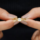 Rosec Jewels-Certified Cushion Cut Diamond Knot Promise Ring