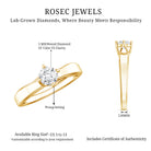 Lab Grown Diamond Solitaire Ring With 4 Prong Diagonal Set Lab - ( EF-VS ) - Rosec Jewels