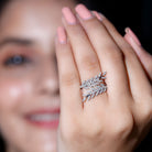 Rosec Jewels-Certified Nature inspired Lab Grown Diamond Cocktail Ring for Women