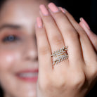 Rosec Jewels-Certified Nature inspired Lab Grown Diamond Cocktail Ring for Women