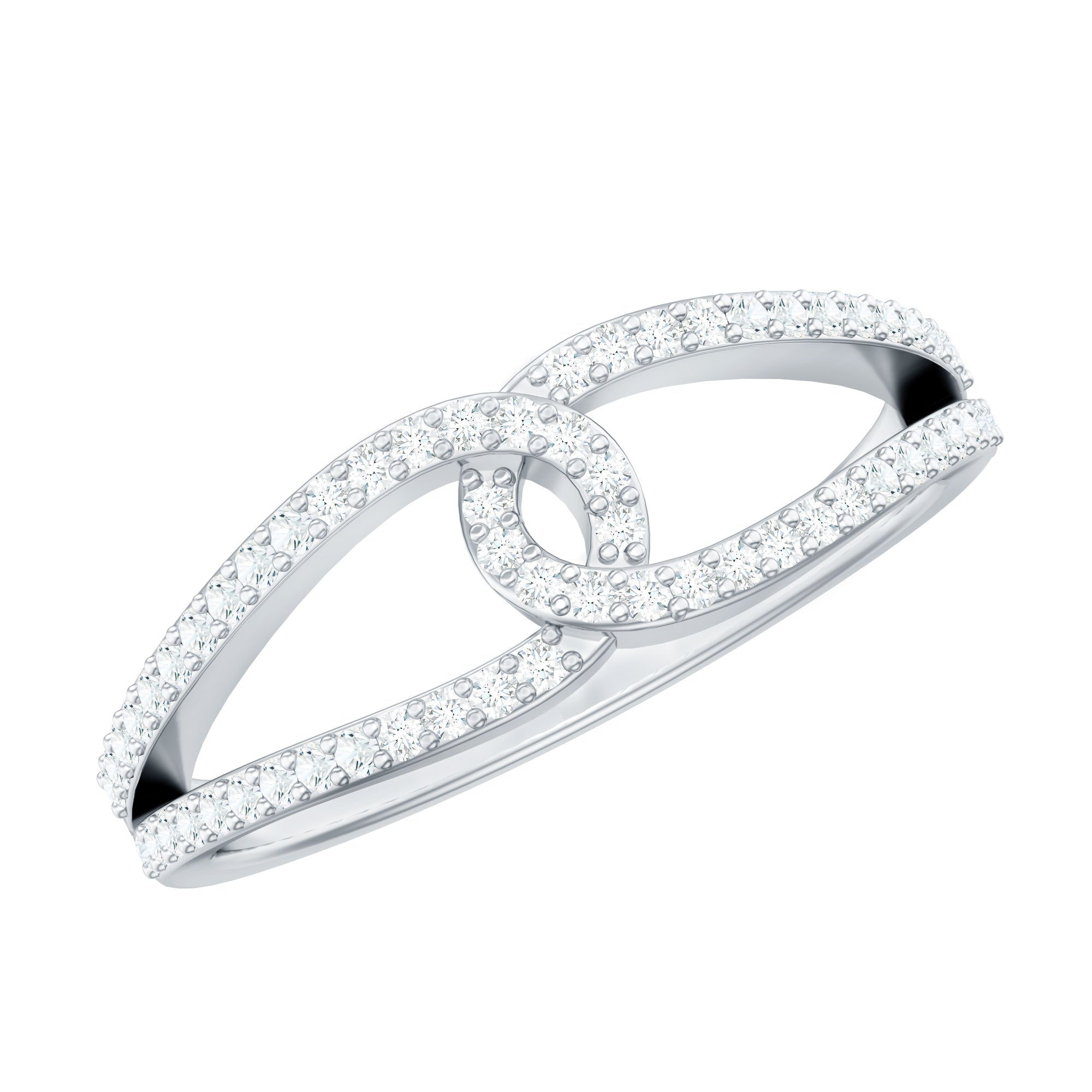 Rosec Jewels-Brilliant Cut Lab Created Diamond Knot Anniversary Ring for Her