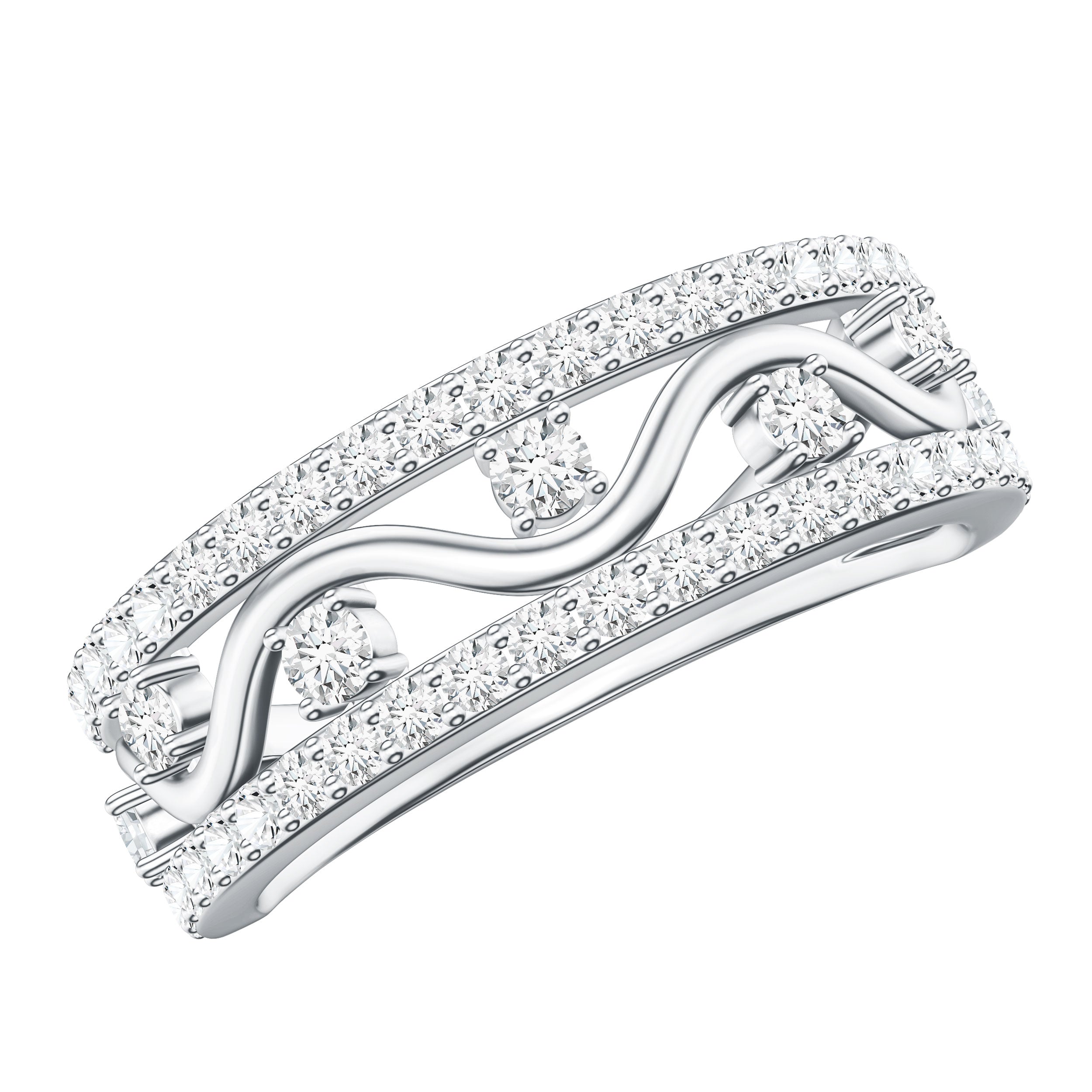 Womens Lab Created Diamond Wedding Band With Certificate Lab - ( EF-VS ) - Rosec Jewels
