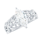 Rosec Jewels-Marquise Cut Lab Grown Diamond Solitaire Filigree Engagement Ring