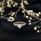 Rosec Jewels-7 MM Heart Shape Lab Grown Diamond Double Band Solitaire Ring