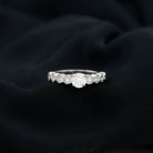 Rosec Jewels-Round Brilliant Cut Lab Diamond Promise Ring with Side Stones