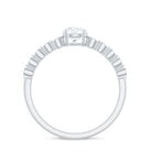Round Brilliant Cut Lab Diamond Promise Ring with Side Stones Lab - ( EF-VS ) - Rosec Jewels