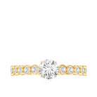 Round Brilliant Cut Lab Diamond Promise Ring with Side Stones Lab - ( EF-VS ) - Rosec Jewels