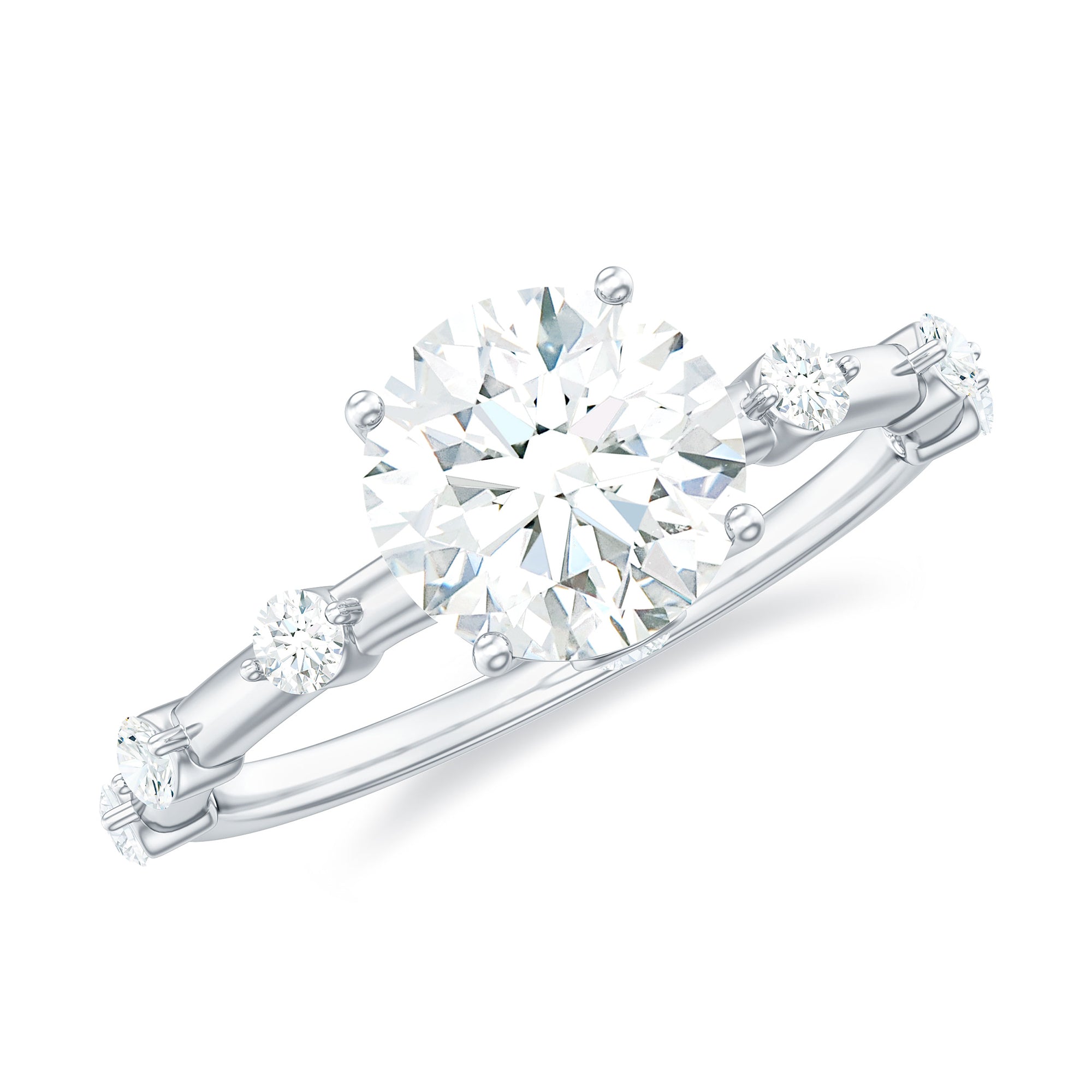 Rosec Jewels-Round Brilliant Cut Lab Grown Diamond Traditional Engagement Ring