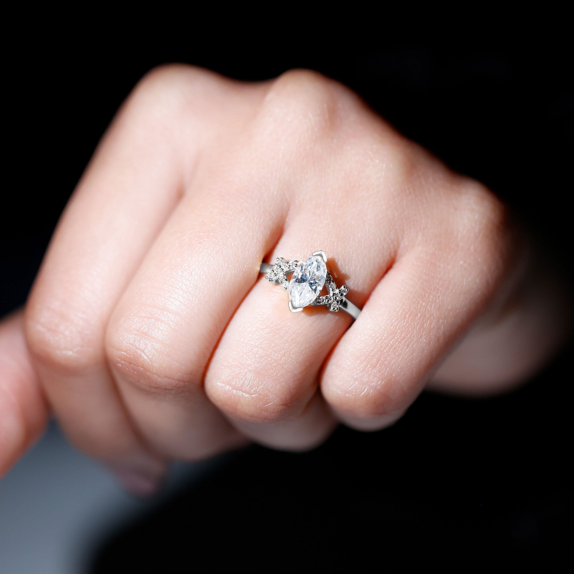 Rosec Jewels-Lab Grown Diamond 5X10 MM Marquise Engagement Ring