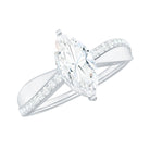 Rosec Jewels-Certified 1 CT Marquise Diamond Solitaire Ring with Side Stones