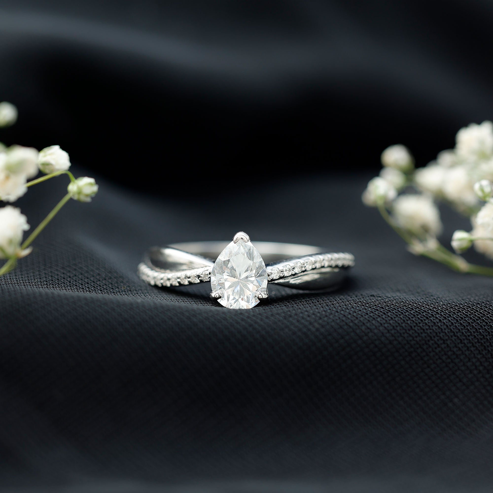 Rosec Jewels-Pear Cut Diamond Classic Engagement Ring