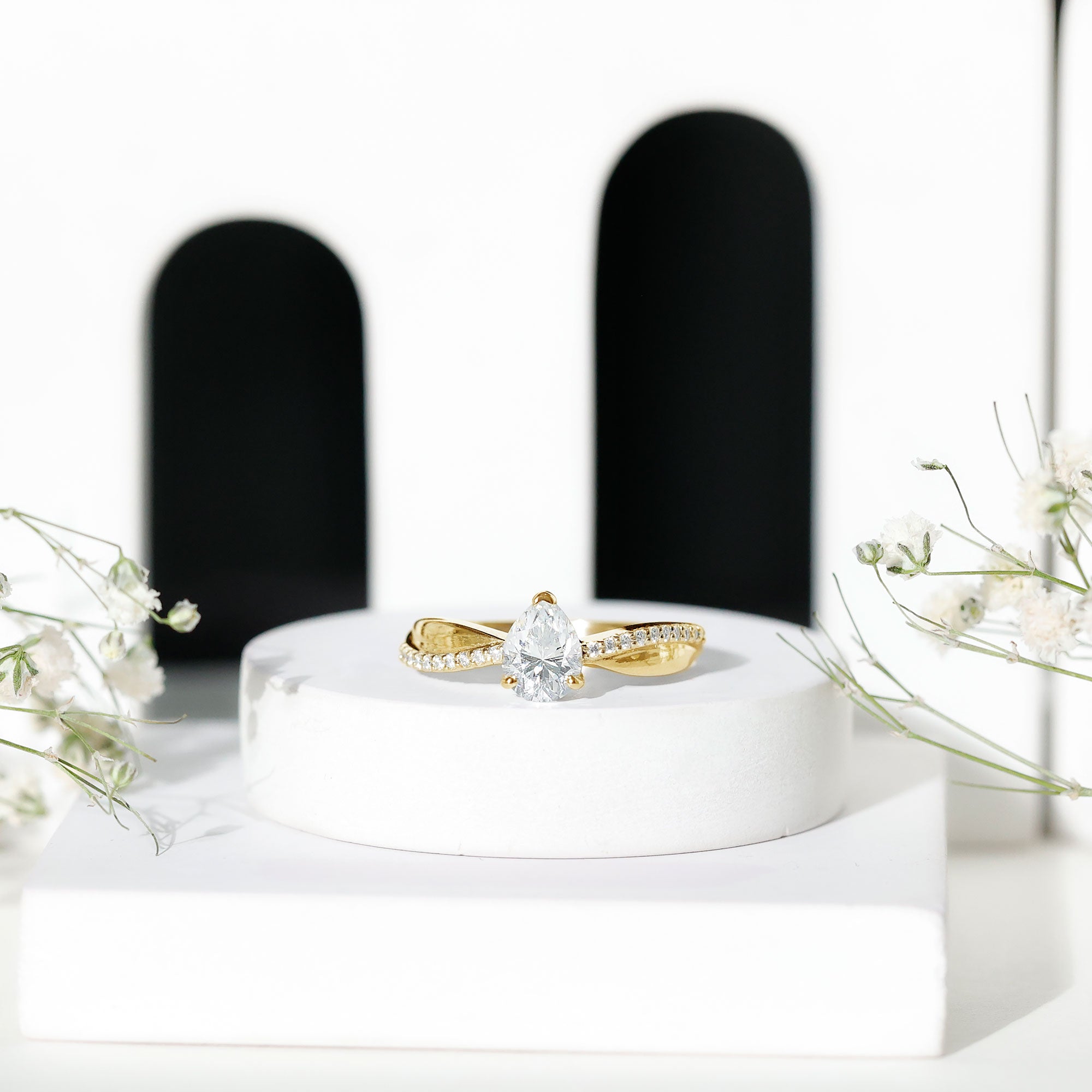 Rosec Jewels-Pear Cut Diamond Classic Engagement Ring