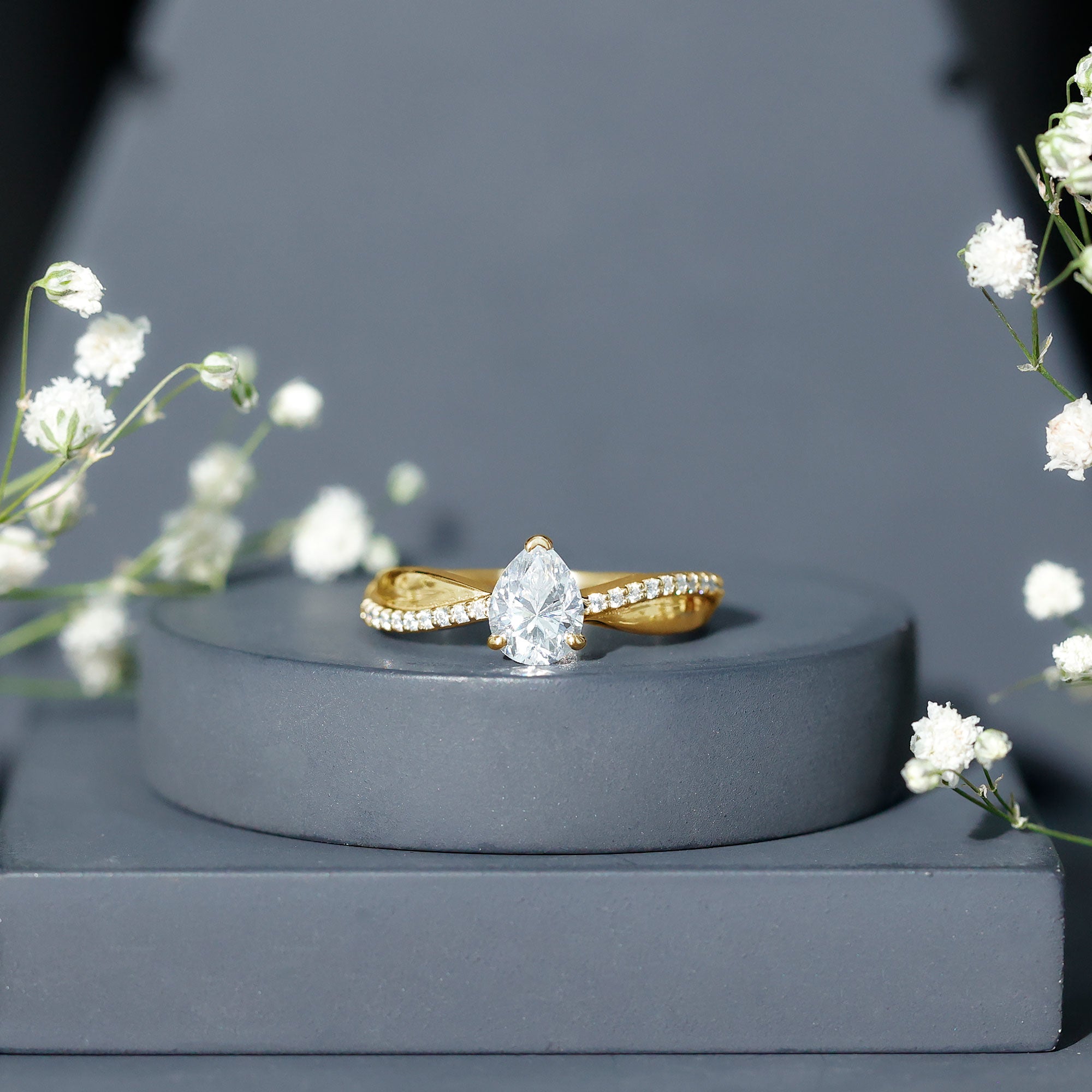 Rosec Jewels-Pear Cut Diamond Classic Engagement Ring